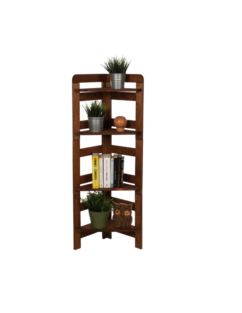 Regały - Regał Modułowy Narożnik 120,8x34,4x34,4cm 4 Półki BERDO Brązowy - product b2b.wamar.biz 1