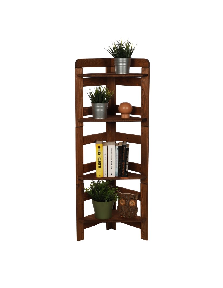 Regały - Regał Modułowy Narożnik 120,8x34,4x34,4cm 4 Półki BERDO Brązowy - product b2b.wamar.biz 4