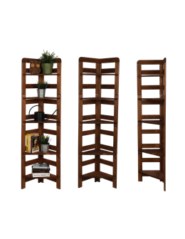 Regał Modułowy Narożnik 159,2x34,4x34,4cm 5 Półek BERDO Brązowy