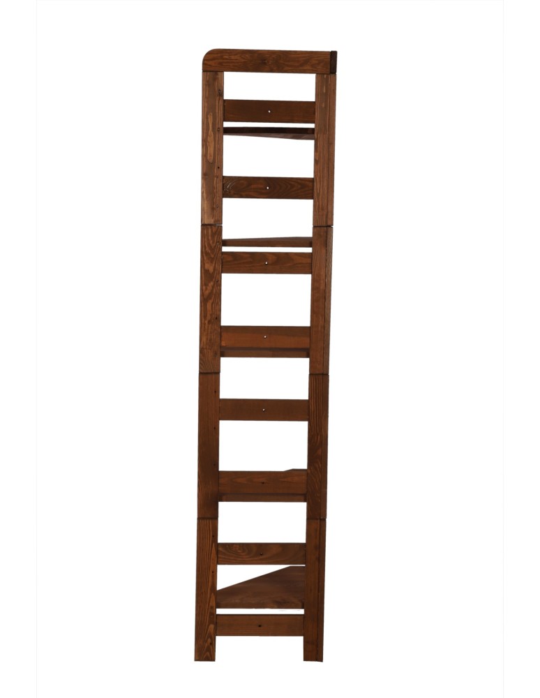 Regały - Regał Modułowy Narożnik 159,2x34,4x34,4cm 5 Półek BERDO Brązowy - product b2b.wamar.biz 4