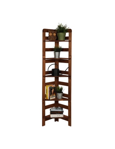 Regały - Regał Modułowy Narożnik 159,2x34,4x34,4cm 5 Półek BERDO Brązowy - product 5