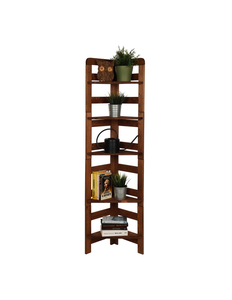 Regały - Regał Modułowy Narożnik 159,2x34,4x34,4cm 5 Półek BERDO Brązowy - product b2b.wamar.biz 5
