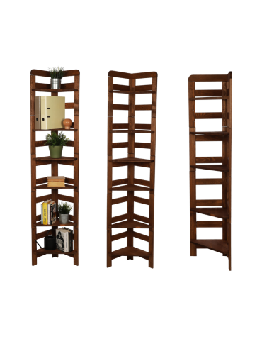 Regał Modułowy Narożnik 197,6x34,4x34,4cm 6 Półek BERDO Brązowy