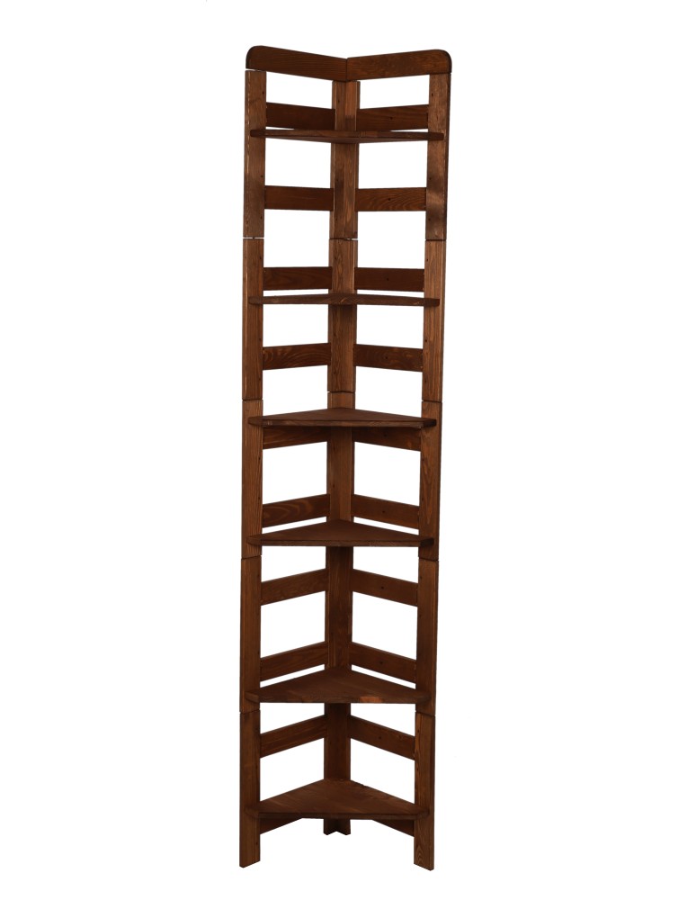 Regały - Regał Modułowy Narożnik 197,6x34,4x34,4cm 6 Półek BERDO Brązowy - product b2b.wamar.biz 4