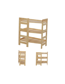 Regał Modułowy Wewnętrzny 82,4x72x44,8cm 3 Półki BERDO Surowy