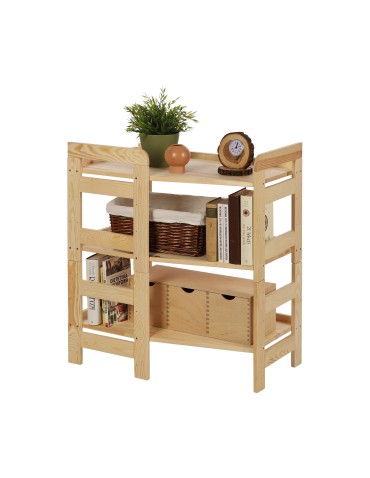 Regały - Regał Modułowy Wewnętrzny 82,4x72x44,8cm 3 Półki BERDO Surowy - product 3