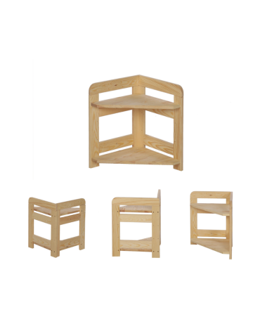 Regał Modułowy Narożnik 44x34,4x34,4cm 2 Półki BERDO Surowy