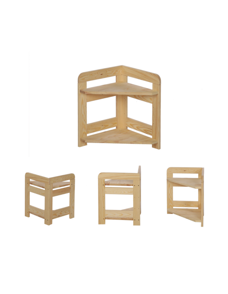 Regały - Regał Modułowy Narożnik 44x34,4x34,4cm 2 Półki BERDO Surowy - product b2b.wamar.biz 1