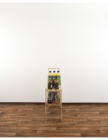 Regały - MAXI Surowy Regał Drewniany 64x80x30 cm 2 Półki ażurowe - product 6