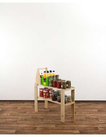 Regały - MAXI Surowy Regał Drewniany 64x80x30 cm 2 Półki ażurowe - product 7