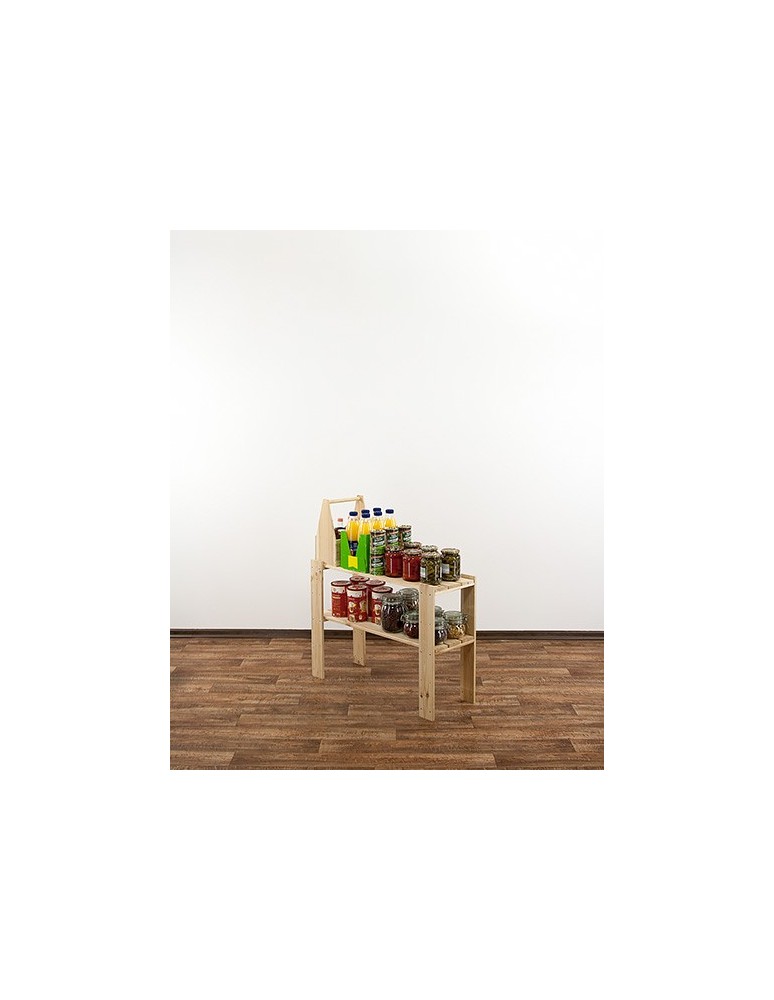 Regały - MAXI Surowy Regał Drewniany 64x80x30 cm 2 Półki ażurowe - product b2b.wamar.biz 7