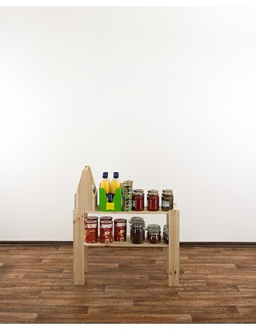 Regały - MAXI Surowy Regał Drewniany 64x80x30 cm 2 Półki ażurowe - product 8