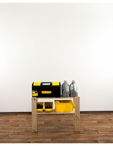 Regały - MAXI Surowy Regał Drewniany 64x80x30 cm 2 Półki ażurowe - product 9