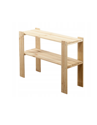 MAXI Surowy Regał Drewniany 64x80x30 cm 2 Półki ażurowe