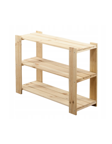 MAXI Surowy Regał Drewniany 64x80x30 cm 3 Półki ażurowe