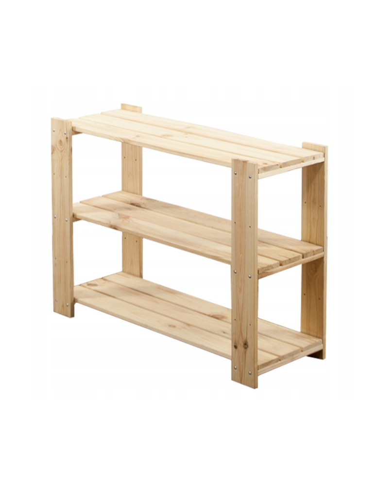 Regały - MAXI Surowy Regał Drewniany 64x80x30 cm 3 Półki ażurowe - product b2b.wamar.biz 1