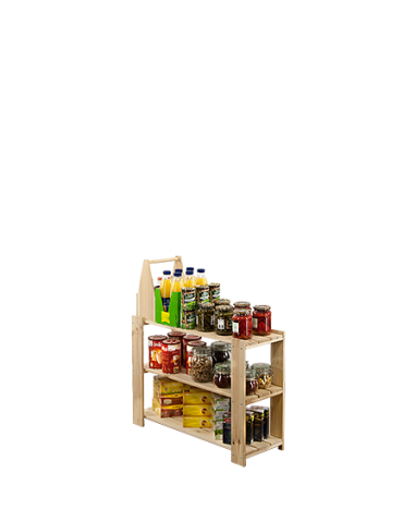 Regały - MAXI Surowy Regał Drewniany 64x80x30 cm 3 Półki ażurowe - product 3