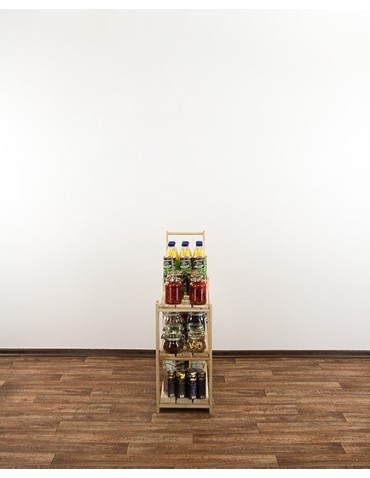 Regały - MAXI Surowy Regał Drewniany 64x80x30 cm 3 Półki ażurowe - product 4