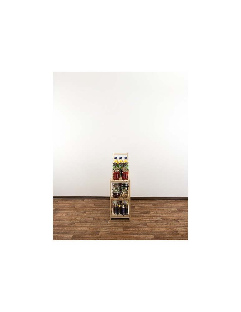 Regały - MAXI Surowy Regał Drewniany 64x80x30 cm 3 Półki ażurowe - product b2b.wamar.biz 4