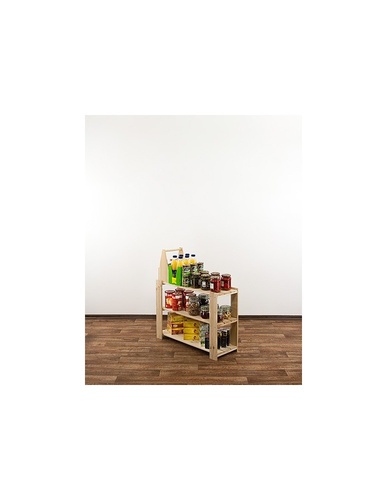 Regały - MAXI Surowy Regał Drewniany 64x80x30 cm 3 Półki ażurowe - product b2b.wamar.biz 5