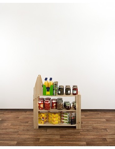 Regały - MAXI Surowy Regał Drewniany 64x80x30 cm 3 Półki ażurowe - product 6