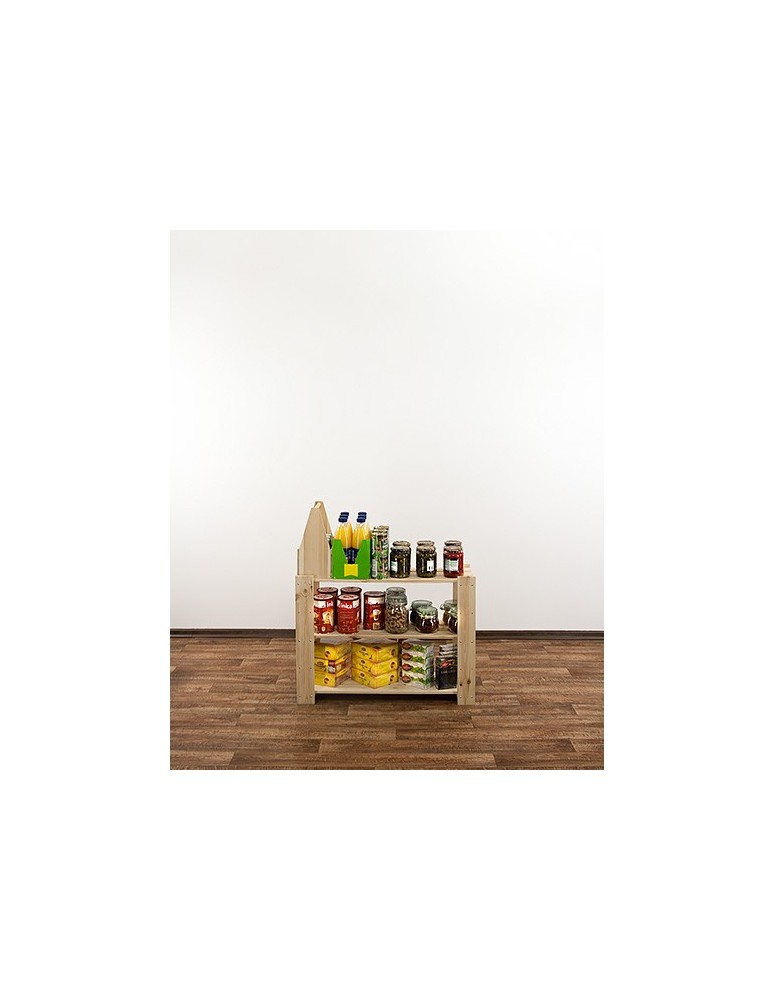 Regały - MAXI Surowy Regał Drewniany 64x80x30 cm 3 Półki ażurowe - product b2b.wamar.biz 6