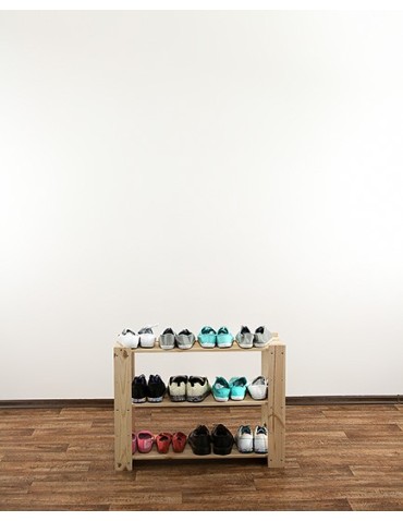 Regały - MAXI Surowy Regał Drewniany 64x80x30 cm 3 Półki ażurowe - product 7