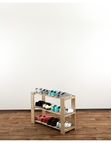 Regały - MAXI Surowy Regał Drewniany 64x80x30 cm 3 Półki ażurowe - product 8