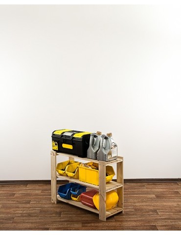 Regały - MAXI Surowy Regał Drewniany 64x80x30 cm 3 Półki ażurowe - product 11