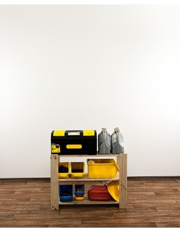 Regały - MAXI Surowy Regał Drewniany 64x80x30 cm 3 Półki ażurowe - product 12