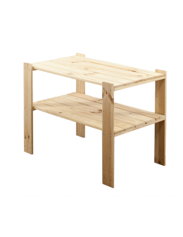 MAXI Surowy Regał Drewniany 64x80x50 cm 2 Półki ażurowe