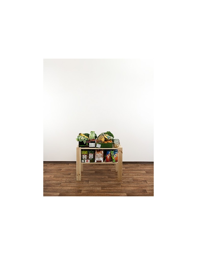 Regały - MAXI Surowy Regał Drewniany 64x80x50 cm 2 Półki ażurowe - produkt b2b.wamar.biz 2