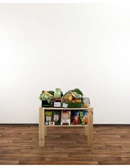 MAXI Surowy Regał Drewniany 64x80x50 cm 2 Półki ażurowe - product 2