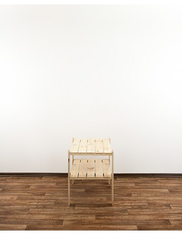 Regały - MAXI Surowy Regał Drewniany 64x80x50 cm 2 Półki ażurowe - produkt 4