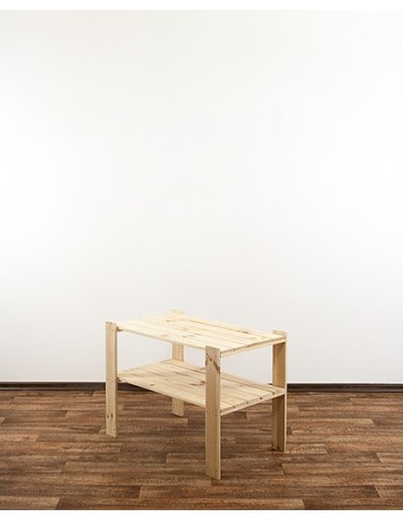 Regały - MAXI Surowy Regał Drewniany 64x80x50 cm 2 Półki ażurowe - produkt 5