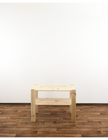 Regały - MAXI Surowy Regał Drewniany 64x80x50 cm 2 Półki ażurowe - produkt 6