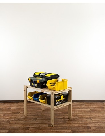 Regały - MAXI Surowy Regał Drewniany 64x80x50 cm 2 Półki ażurowe - produkt 8