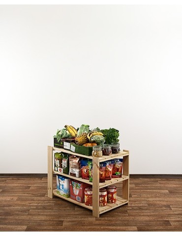 MAXI Surowy Regał Drewniany 64x80x50 cm 3 Półki ażurowe - product 2