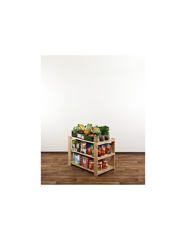 Regały - MAXI Surowy Regał Drewniany 64x80x50 cm 3 Półki ażurowe - product b2b.wamar.biz 2