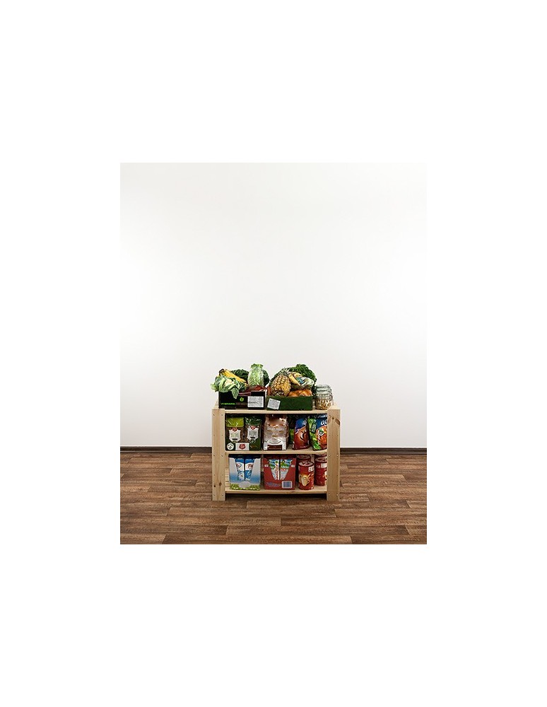 Regały - MAXI Surowy Regał Drewniany 64x80x50 cm 3 Półki ażurowe - product b2b.wamar.biz 3