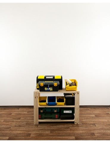 Regały - MAXI Surowy Regał Drewniany 64x80x50 cm 3 Półki ażurowe - product 4