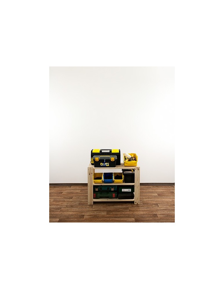 Regały - MAXI Surowy Regał Drewniany 64x80x50 cm 3 Półki ażurowe - product b2b.wamar.biz 4