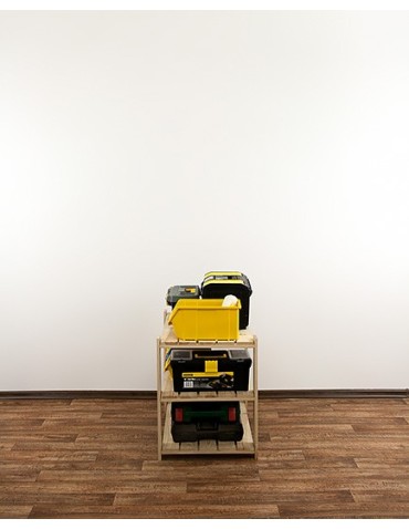 Regały - MAXI Surowy Regał Drewniany 64x80x50 cm 3 Półki ażurowe - product 6