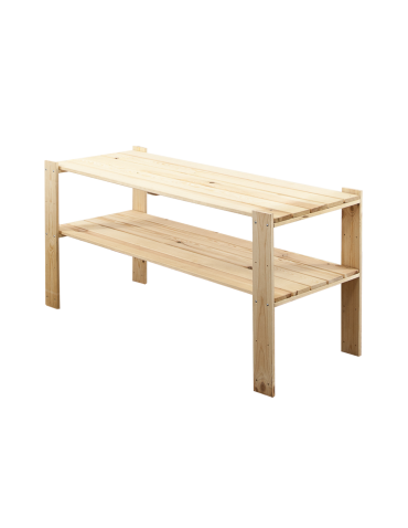 MAXI Surowy Regał Drewniany 64x120x50 cm 2 Półki ażurowe