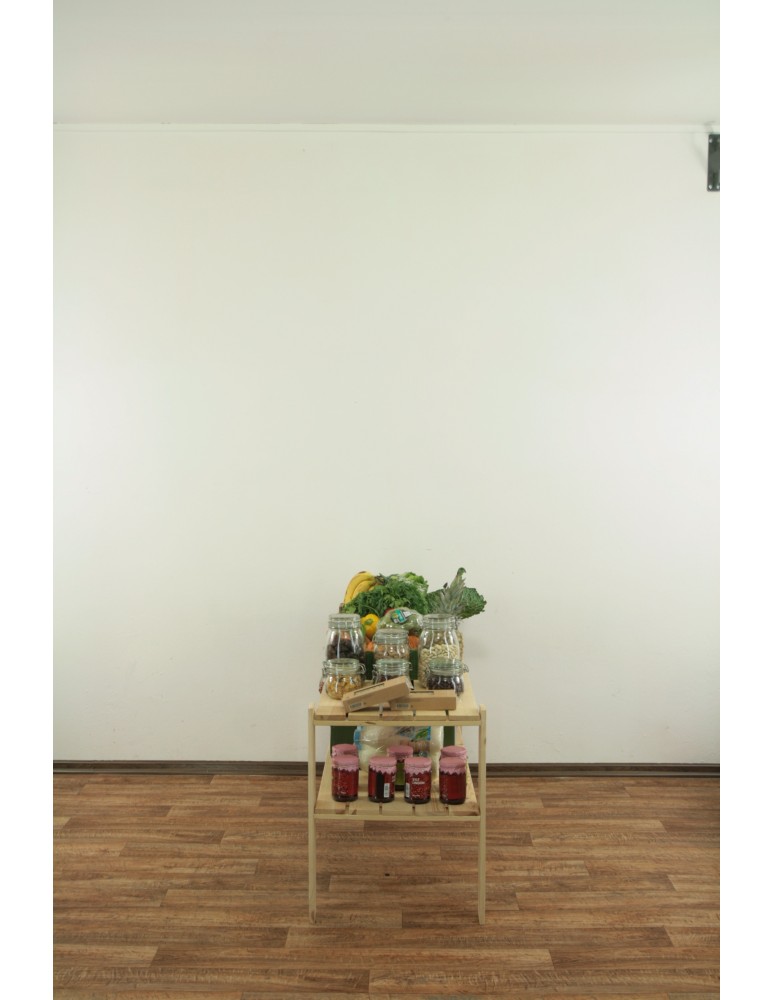 Regały - MAXI Surowy Regał Drewniany 64x120x50 cm 2 Półki ażurowe - product b2b.wamar.biz 2