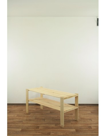 Regały - MAXI Surowy Regał Drewniany 64x120x50 cm 2 Półki ażurowe - product 5