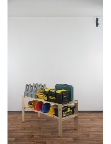 Regały - MAXI Surowy Regał Drewniany 64x120x50 cm 2 Półki ażurowe - product 8