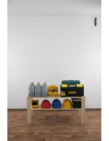 Regały - MAXI Surowy Regał Drewniany 64x120x50 cm 2 Półki ażurowe - product 9