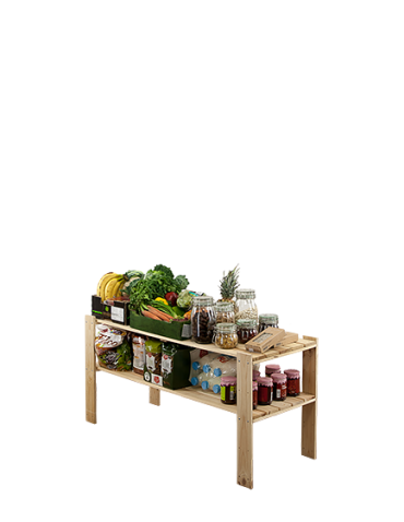 Regały - MAXI Surowy Regał Drewniany 64x120x50 cm 2 Półki ażurowe - product 10