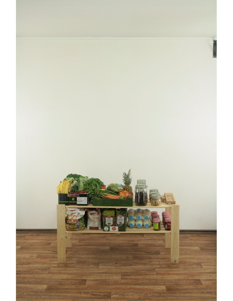 Regały - MAXI Surowy Regał Drewniany 64x120x50 cm 2 Półki ażurowe - product b2b.wamar.biz 11